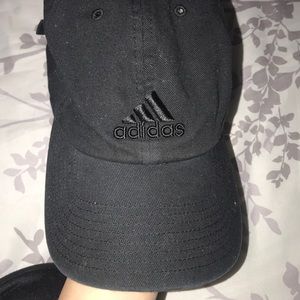 Black adidas dad hat. W adjustable strap